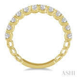 1 Ctw Lattice Round Cut Diamond Wedding Band in 14K Yellow Gold