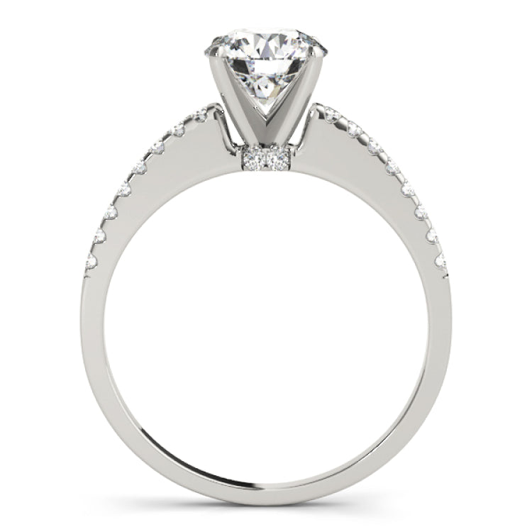 14kt gold Single Row Engagement Ring Prong Set