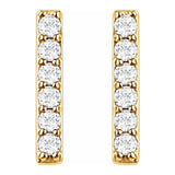 14K Yellow 1/10 CTW Lab-Grown Diamond Bar Earrings