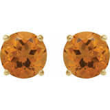 14K Yellow 7 mm Natural Citrine Stud Earrings