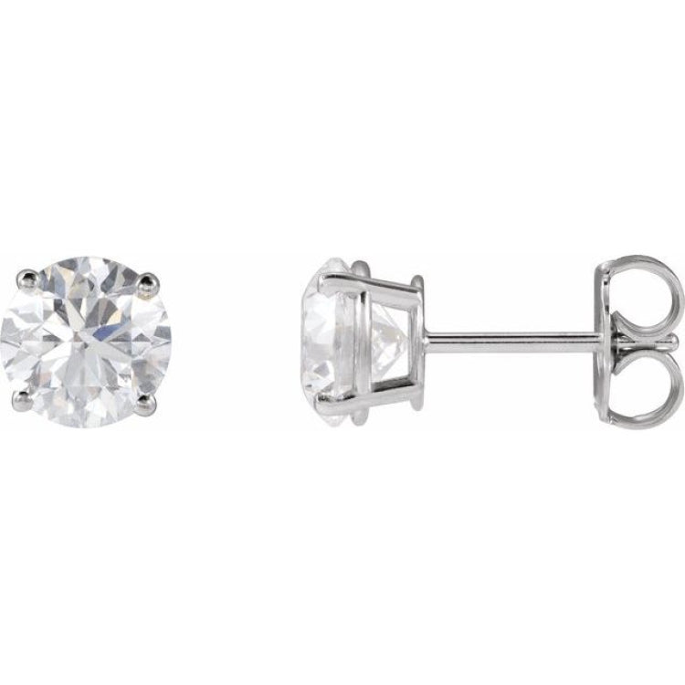 14K White 8 mm Lab-Grown Alexandrite Stud Earrings