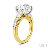 1 1/5 Ctw Round Shape Round Cut Diamond Semi-Mount Engagement Ring in 14K Yellow and White Gold