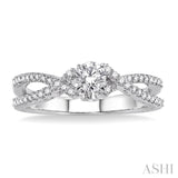 1/4 ctw Round Cut Diamond Semi-Mount Engagement Ring in 14K White Gold