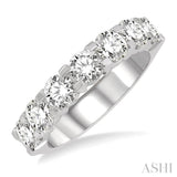 1 1/2 Ctw 7 Stone Round Cut Diamond Wedding Band in 14K White Gold