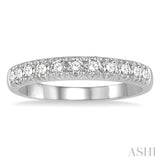 1/2 Ctw 11 Stone Round Cut Diamond Wedding Band in 14K White Gold