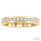 1 Ctw Channel Round Cut Diamond Eternity Wedding Band in 14K Yellow Gold