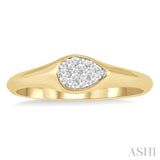 1/10 ctw Pear Shape Lovebright Diamond Ring in 14K Yellow and White Gold