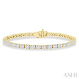 5 1/2 Ctw East West Oval Cut Diamond Fashion Tennis bracelet in 14K Yellow Gold