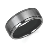 8mm Tantalum with Black Zirconium Band