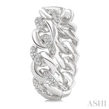 1/10 Ctw Single Cut Diamond Curb & Cuban Earrings in Sterling Silver