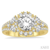 1 Ctw Diamond Semi-mount Engagement Ring in 14K Yellow Gold
