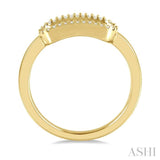 1/10 Ctw Paperclip Link Round Cut Diamond Stackable Ring in 14K Yellow Gold