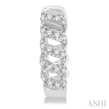 1/4 ctw Petite Open Swirl Round Cut Diamond Fashion Huggies in 10K White Gold