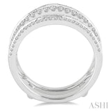5/8 Ctw Round Cut Diamond Insert Ring in 14K White Gold