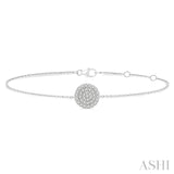 1/6 Ctw Petite Circular Disc Round Cut Diamond Fashion Bracelet in 10K White Gold