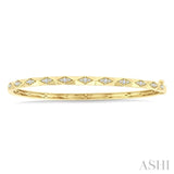 1/3 Ctw Geometric Shape Round Cut Diamond Fashion Bangle in 10K Yellow Gold