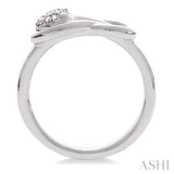 1/50 Ctw Heart Shape Round Cut Diamond Fashion Ring in Sterling Silver