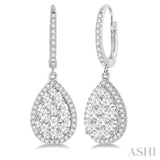 2 ctw Pear Shape Diamond Lovebright Earrings in 14K White Gold