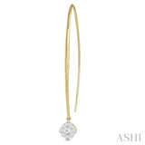 1/2 Ctw Cushion Shape Lovebright Round Cut Diamond Earring in 14K Yellow & White Gold