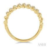 1/6 ctw Round Cut Diamond Curb & Cuban Fashion Band in 14K Yellow Gold