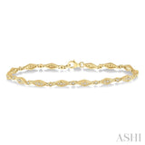 1/3 ctw Round Cut Diamond Shape Fashion Bracelet in 10K Yellow Gold