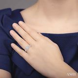 3/4 ctw Diamond Engagement Ring with 3/8 ct Princess Cut Center Stone in 14K White Gold