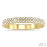 1/3 ctw Twin Row Round Cut Diamond Wedding Band in 14K Yellow Gold