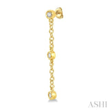 1/6 ctw Circular Shape 3-Station Round Cut Diamond Drop Earring in 10K Yellow Gold