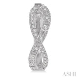 1/6 ctw Entwined Round Cut Diamond Hoop Earrings in 10K White Gold