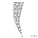 1/4 Ctw Horn Shaped Climbers Round Cut Diamond Earrings in 14K White Gold