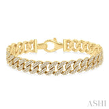 3.00CTRDDM CUBAN BRCT YG 14K-G*