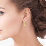 1/4 ctw Round Cut Diamond Hoop Earrings in 14K Yellow Gold