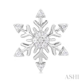 1/10 ctw Petite Snowflake Round Cut Diamond Halo Fashion Stud Earring in 10K White Gold