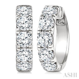 5.00CTRDDM ROUND DM HOOP ER WG 14K-G*