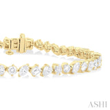 5 3/4 ctw Mixed Shape Cut Diamond Fashion Bracelet in 14K Yellow Gold