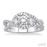 1/2 Ctw Diamond Semi-Mount Engagement Ring in 14K White Gold