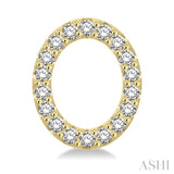 1/10 Ctw Initial 'O' Single Cut Diamond Earrings in 10K Yellow Gold