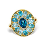 14KT Gold Ladies Blue Topaz Fashion Ring