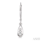 1/8 Ctw Pear Shape Round Cut Diamond Earrings in 14K White Gold
