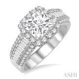 1 1/5 Ctw Diamond Semi-Mount Engagement Ring in 14K White Gold