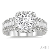 1 1/5 Ctw Diamond Semi-Mount Engagement Ring in 14K White Gold