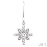 1/6 Ctw Star Charm Round Cut Diamond Earrings in 10K White Gold