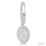 2 Ctw Oval Shape Diamond Lovebright Earrings in 14K White Gold