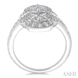 1/2 Ctw Floral Geometry Round Cut Diamond Ladies Ring in 14K White Gold