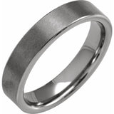 Tungsten 5 mm Comfort-Fit Flat Band Size 13