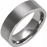 Tungsten 7 mm Comfort-Fit Flat Band Size 9