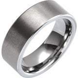 Tungsten 8 mm Comfort-Fit Flat Band Size 9