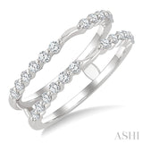 1/2 Ctw Prong Set Round Cut Diamond Insert Ring in 14K White Gold