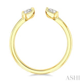 1/2 Ctw Split Triple Heart Diamond Open Fashion Ring in 14K Yellow Gold