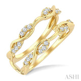 1/4 Ctw Split Twisted Shank Round Cut Diamond Insert Ring in 14K Yellow Gold